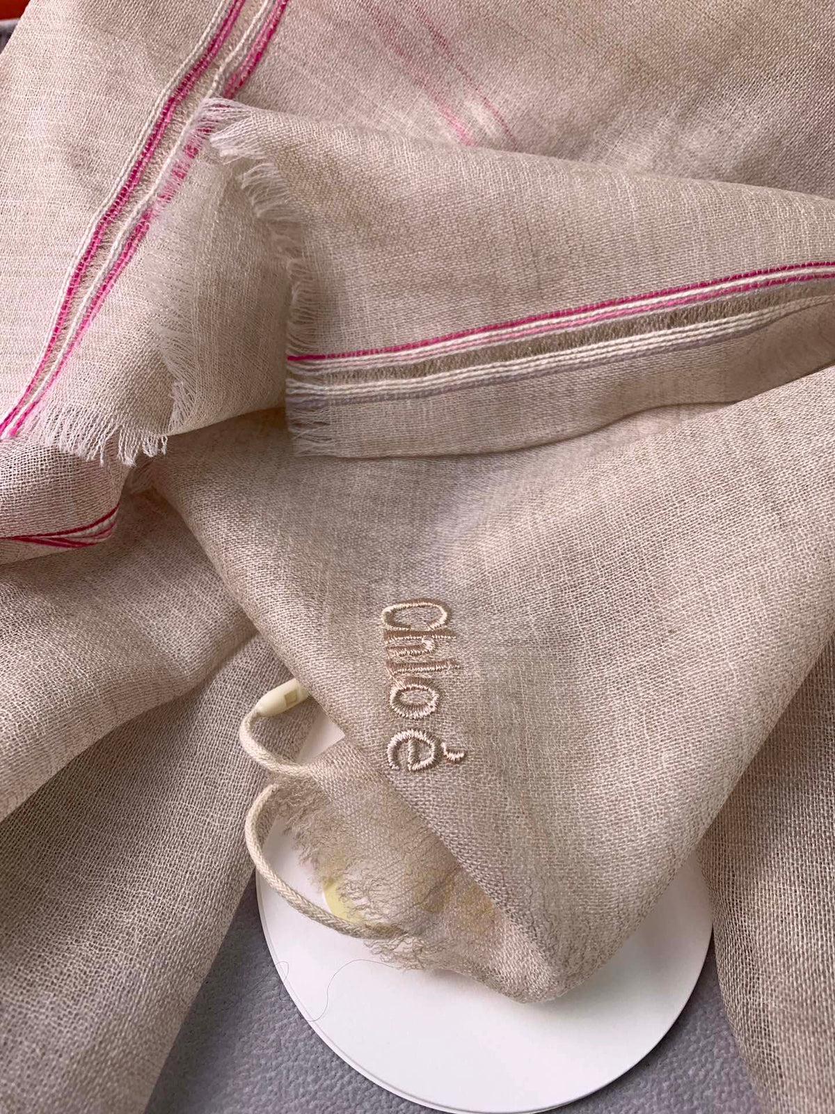CHANEL SCARF 200 CM IN TAN BEIGE CASHMERE 386538