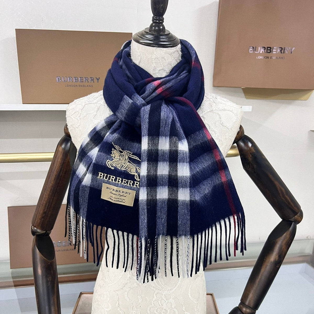 BURBERRY BBR SCARF 180 CM IN CASHMERE 732173