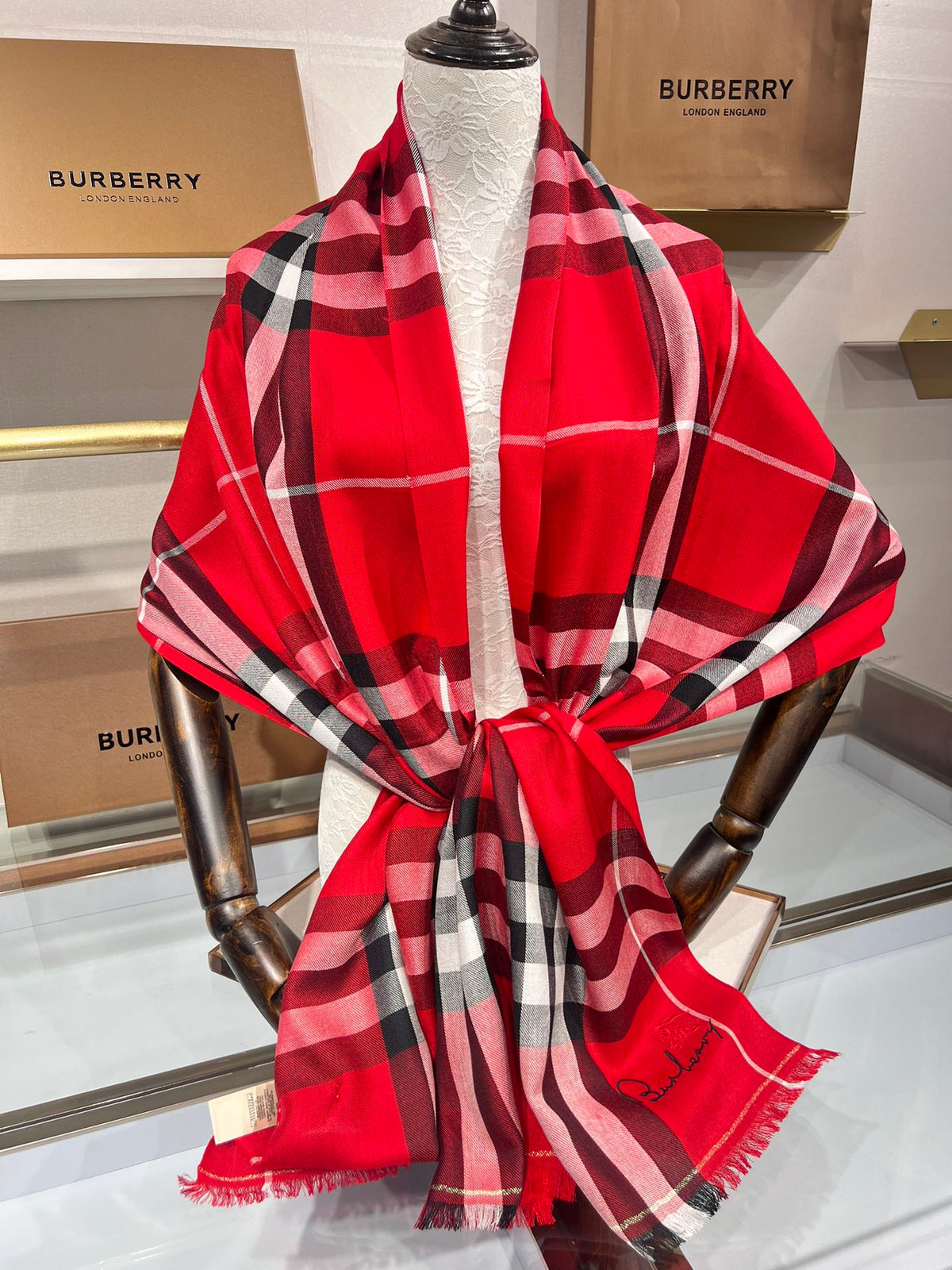 BURBERRY BBR SCARF 200 CM IN CASHMERE 490987