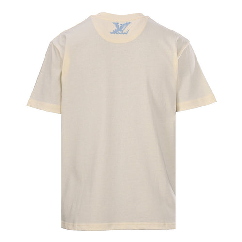 Louis Vuitton Blue Short-Sleeve T-Shirt with Knitted Embroidery