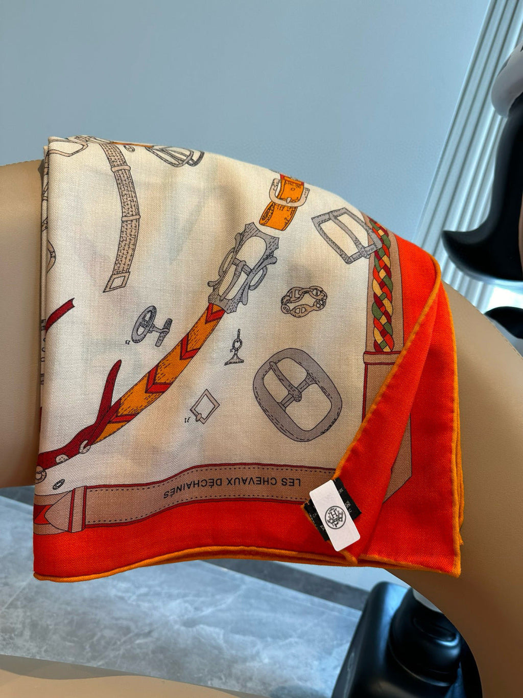 HERMES HERMES 25S SCARF 140 IN SILK CASERE 992007