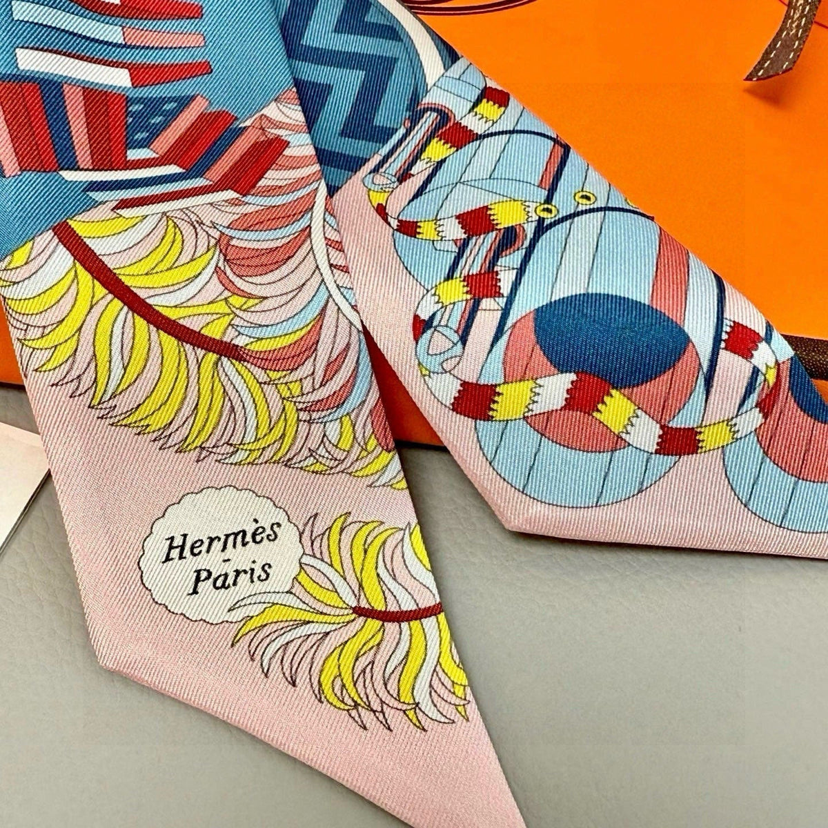 HERMES HERMES 25S SILK NECKERCHIEF 86 IN SILK 714346