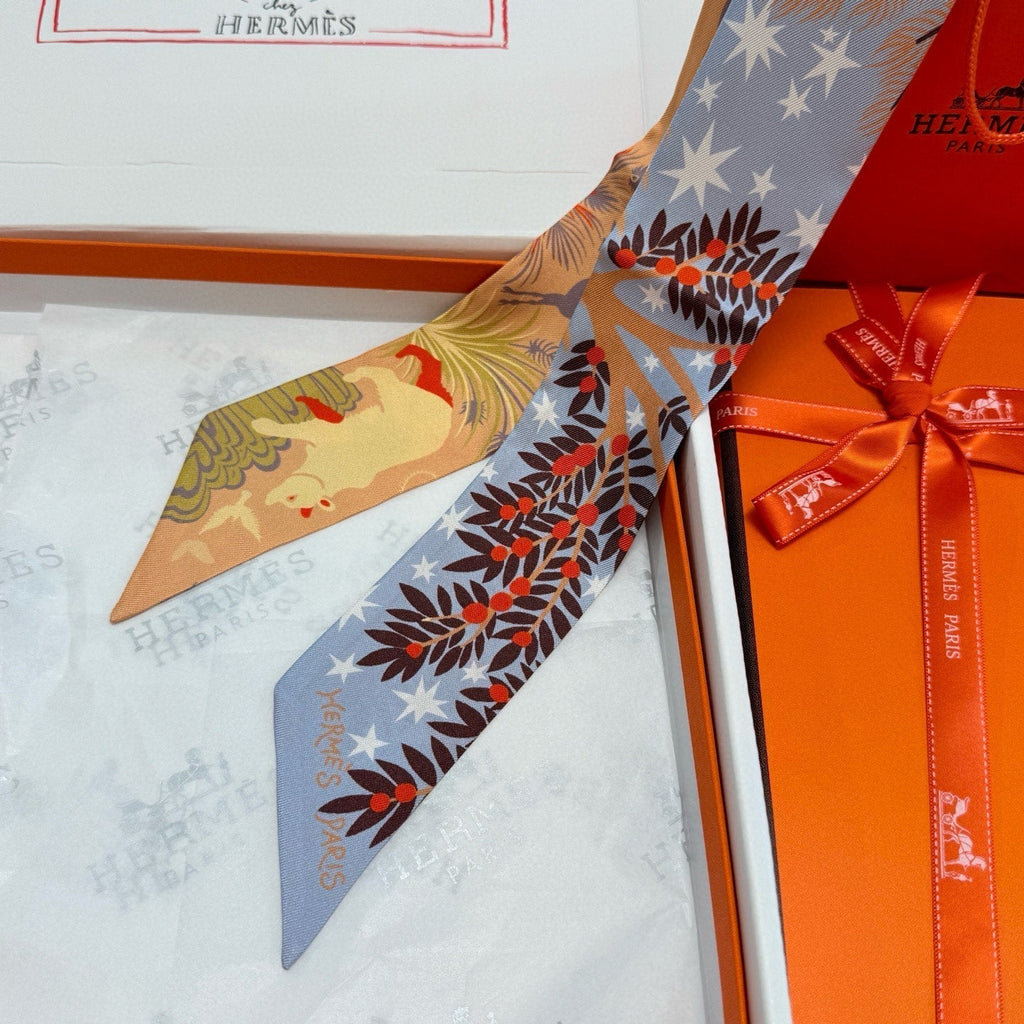 HERMES HERMES 25S SILK NECKERCHIEF 86 IN SILK 714350
