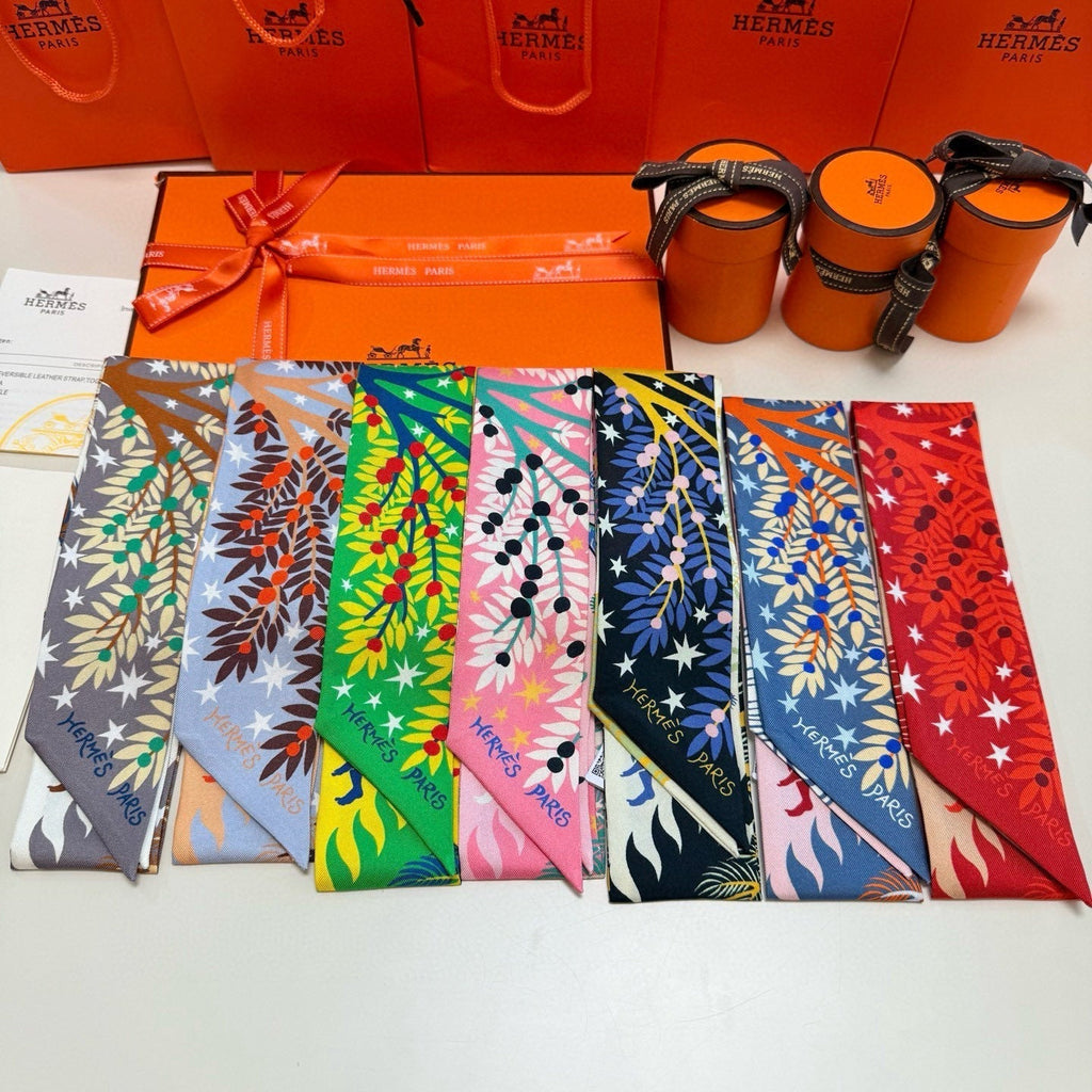 HERMES HERMES 25S SILK NECKERCHIEF 86 IN SILK 714350