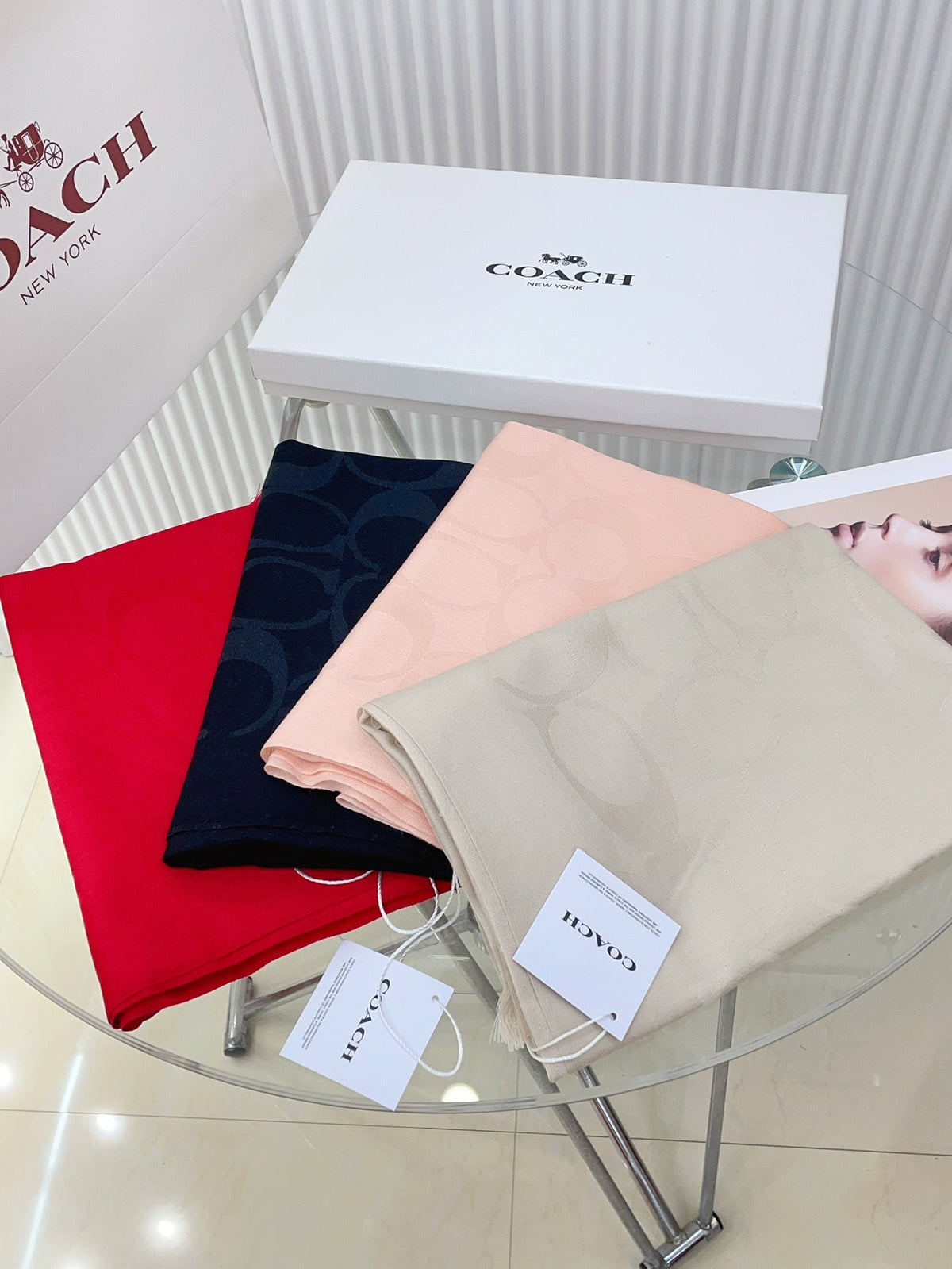 COACH SCARF 180 CM IN BEIGE CASHMERE 332874