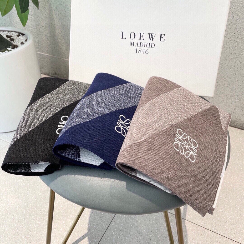 LOEWE SCARF 180 CM IN INDIGO BLUE CASHMERE 386731