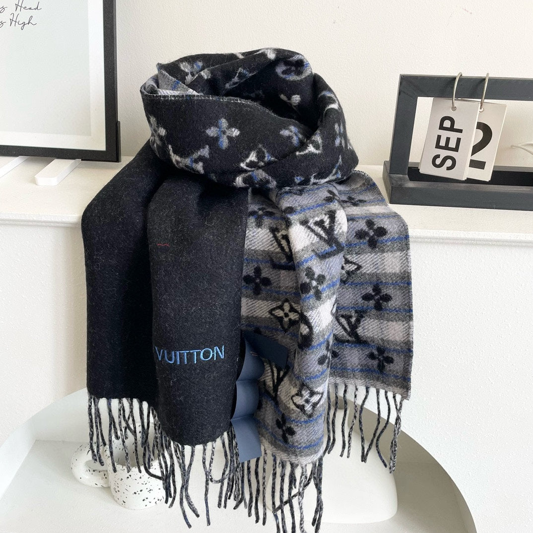 LOUIS VUITTON MONOGRAM GRADIENT TARTAN CITY SCARF 180 CM IN COLORFUL CASHMERE 391001