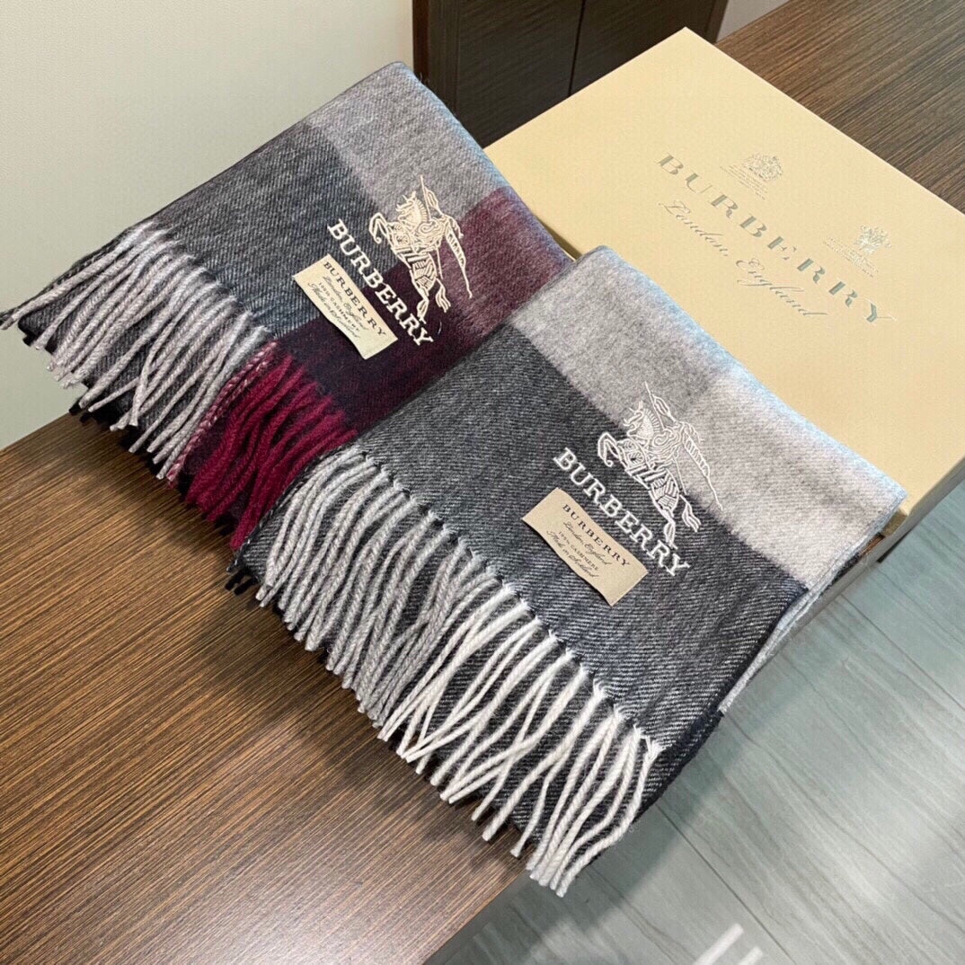 BURBERRY SCARF 200 CM IN GRAY CASHMERE 407313