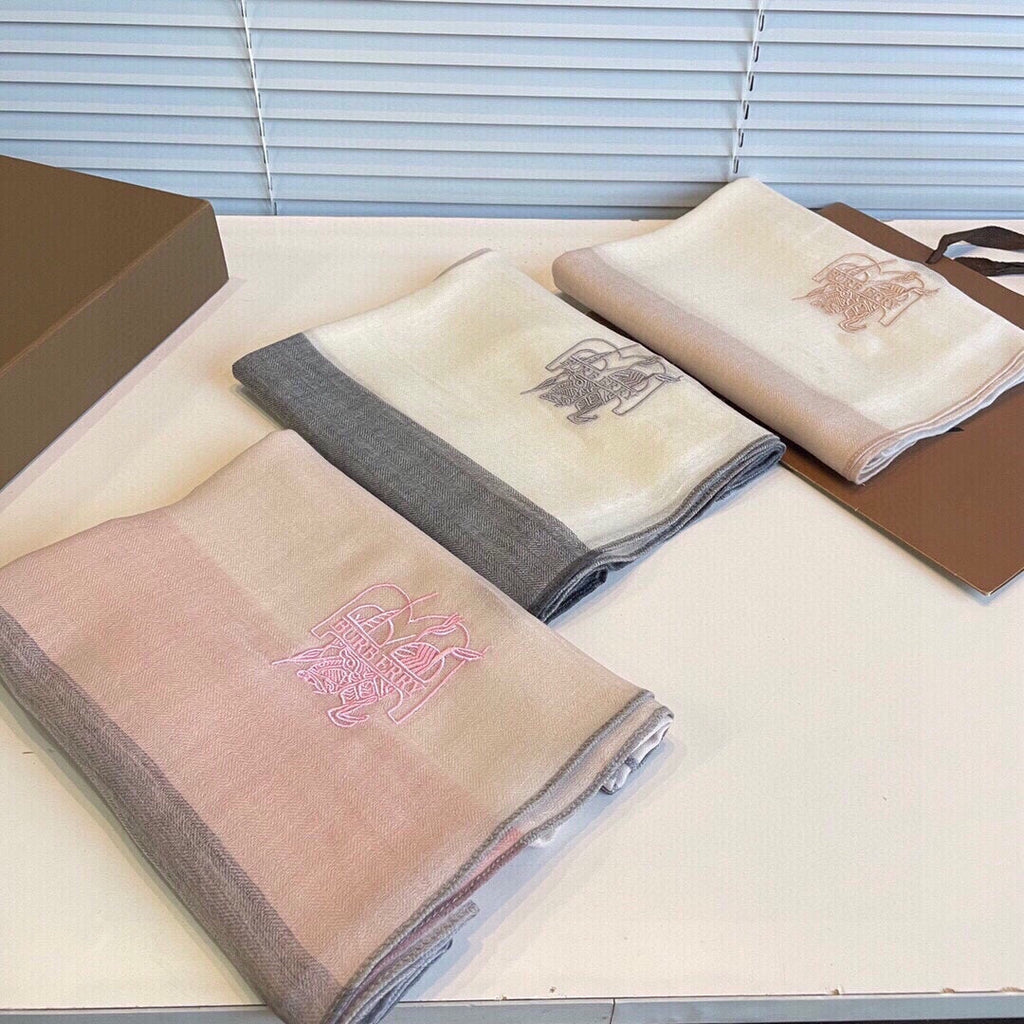 BURBERRY SCARF 200 CM IN LIGHT PINK MIX WHITE CASHMERE 407319