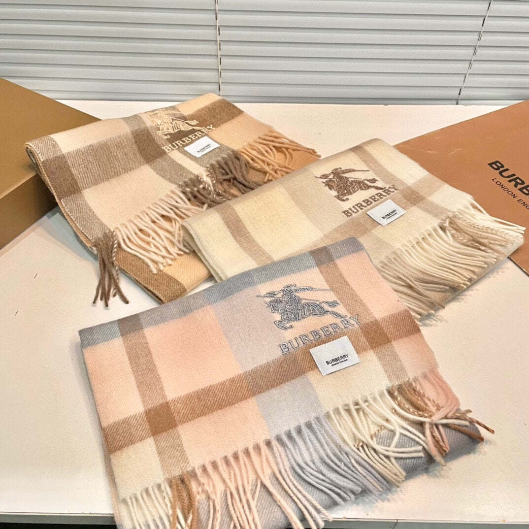 BURBERRY CLASSIC CHECK SCARF 180 CM IN COLORFUL CASHMERE 408961