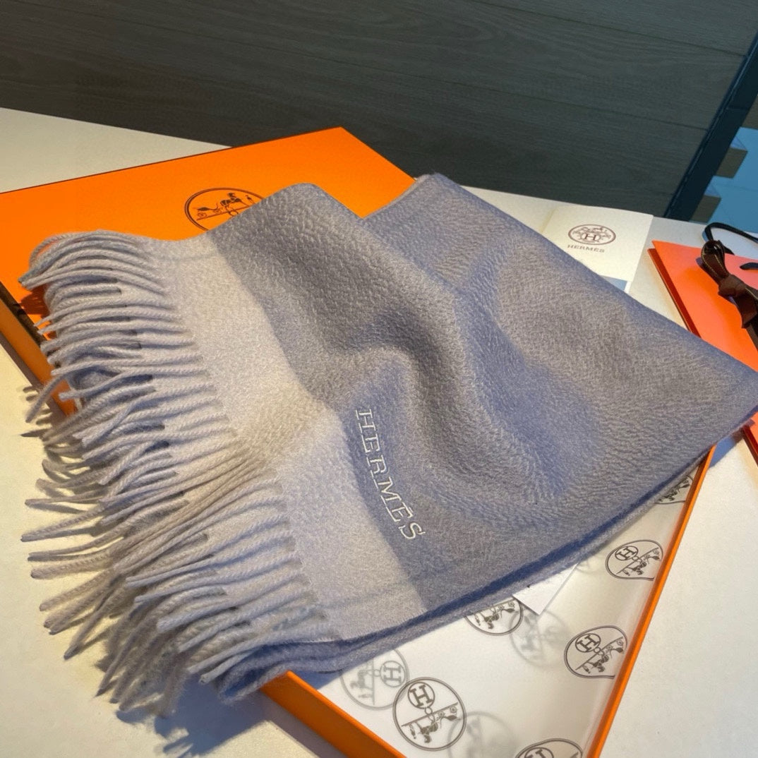 HERMES SCARF 180 CM IN LAVENDER GRAY CASERE 366049