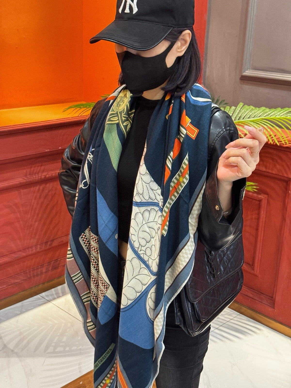 HERMES HERMES 25S SCARF 140 IN CASERE SILK 727300