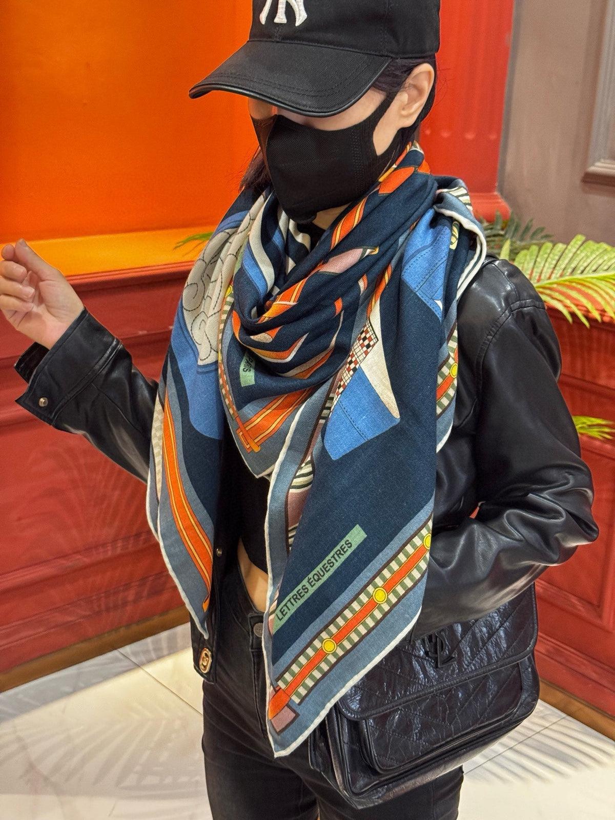 HERMES HERMES 25S SCARF 140 IN CASERE SILK 727300