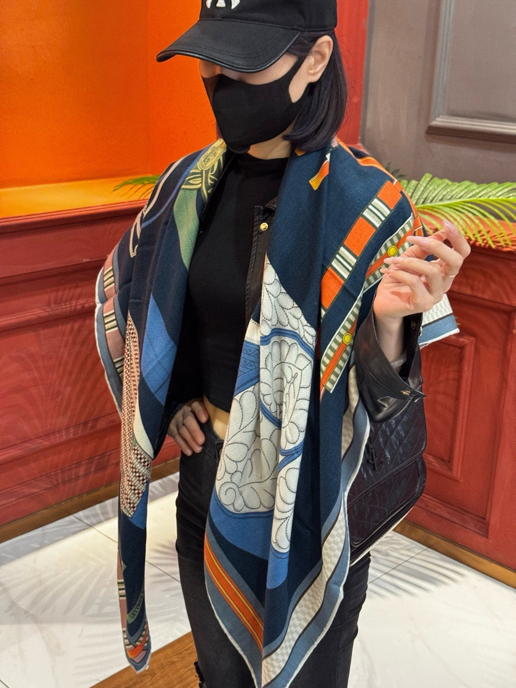 HERMES HERMES 25S SCARF 140 IN CASERE SILK 727300