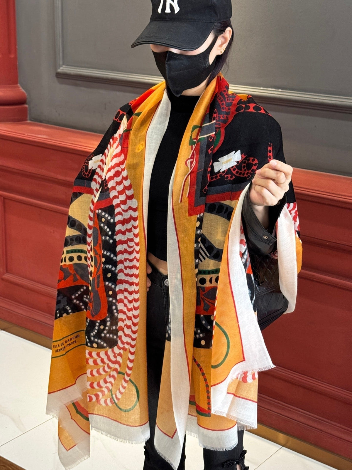 HERMES HERMES 25S SCARF 200 IN CASERE SILK 730598