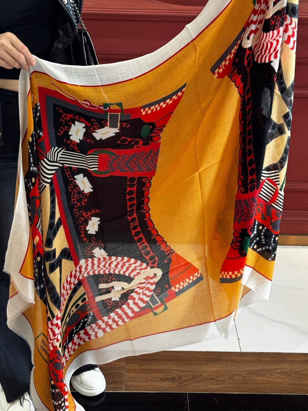 HERMES HERMES 25S SCARF 200 IN CASERE SILK 730598