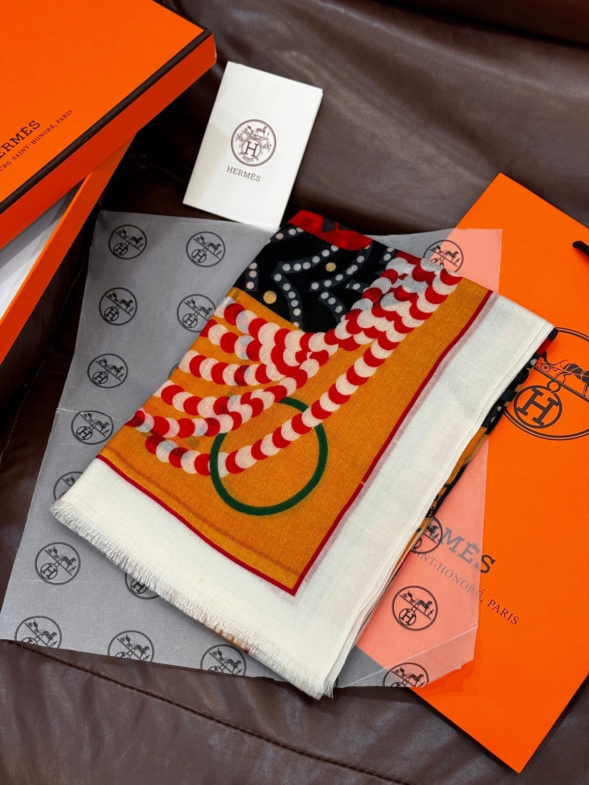 HERMES HERMES 25S SCARF 200 IN CASERE SILK 730598