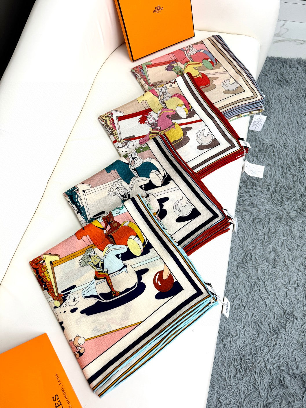 HERMES LOCOMOTION SHAWL 135 CM COLORFUL 385394