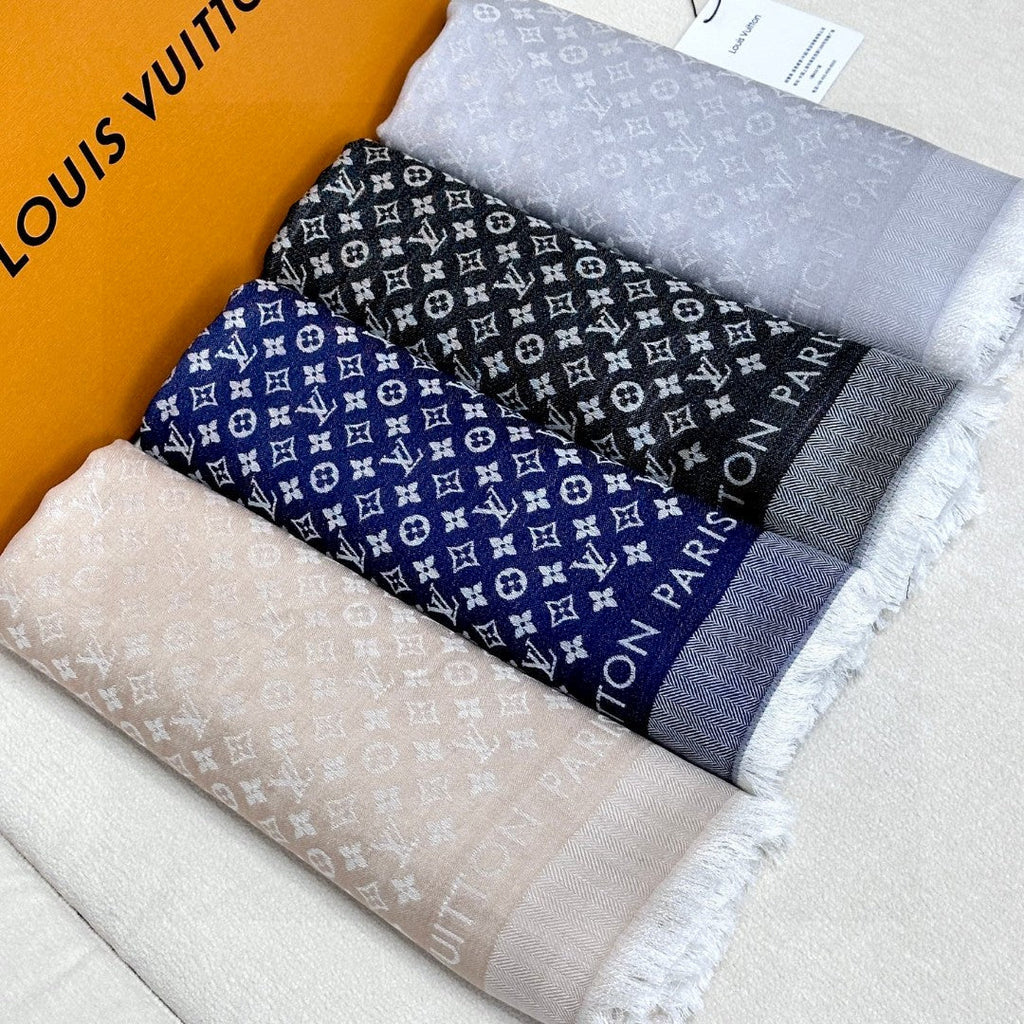 LOUIS VUITTON LV SCARF 120 CM IN WOOL MIX SILK 737297