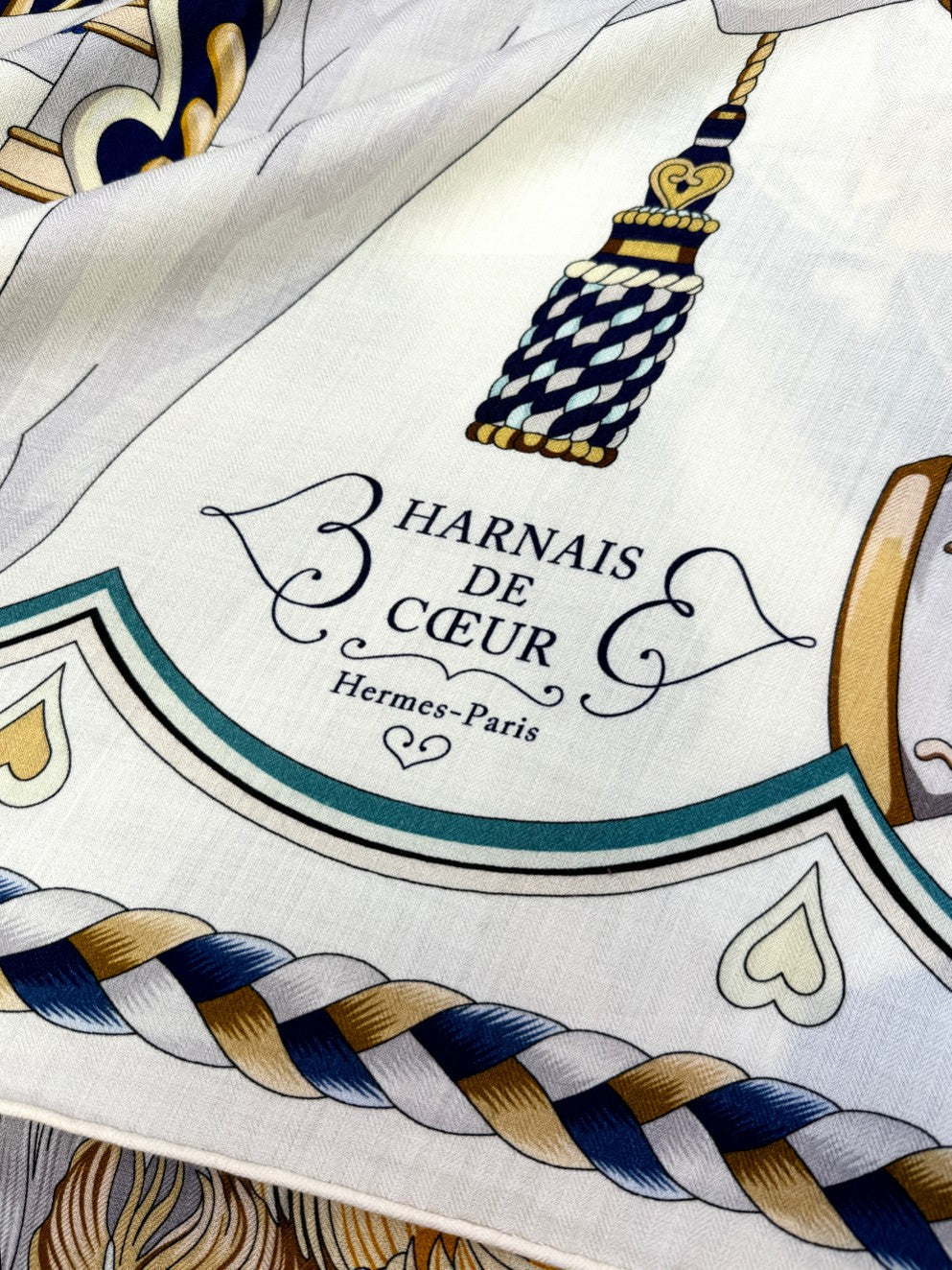 HERMES HERMES 25S SCARF 135 IN CASERE SILK 730648