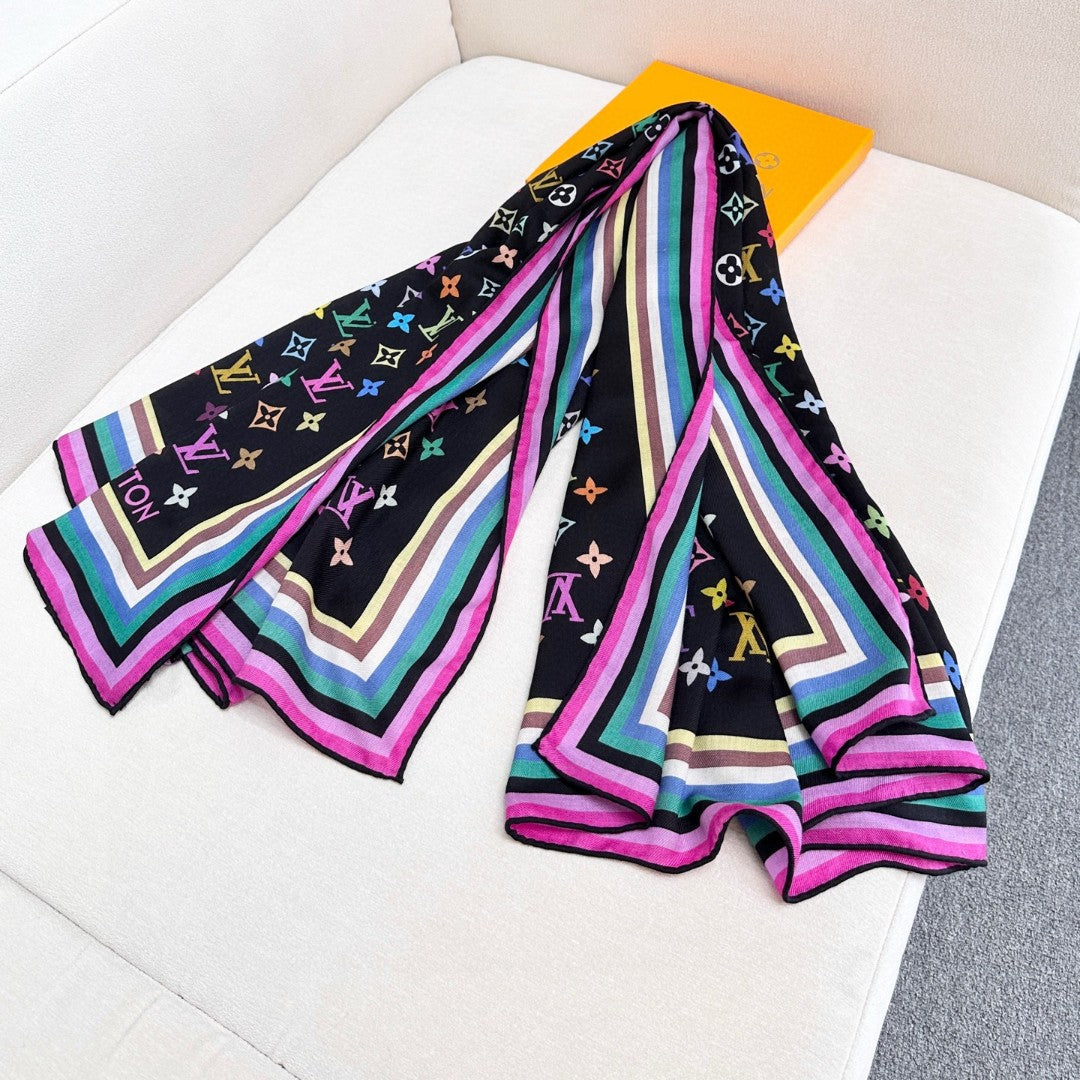 LOUIS VUITTON LV SCARF 134 CM IN WOOL MIX SILK 719982