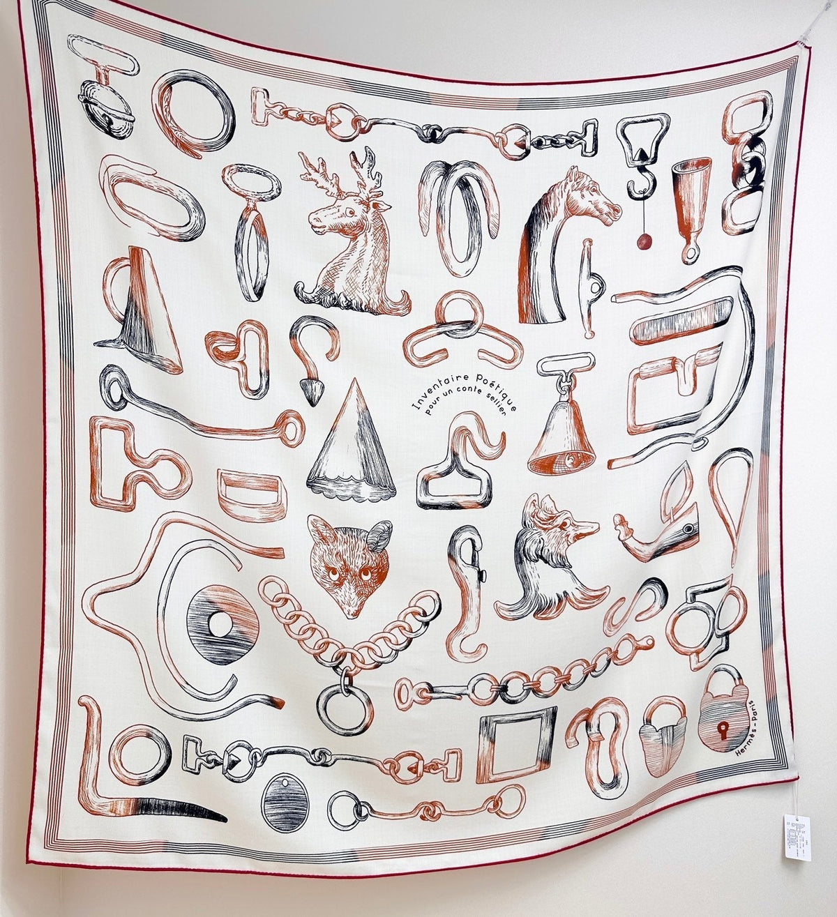 HERMES HERMES 25S SCARF 135 IN CASERE SILK 854592