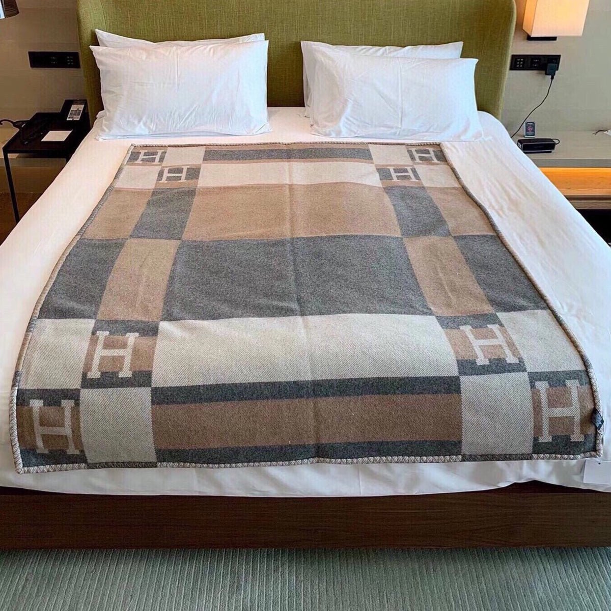 HERMES BLANKET 170 CM IN COLORFUL WOOL AND CASERE 118342