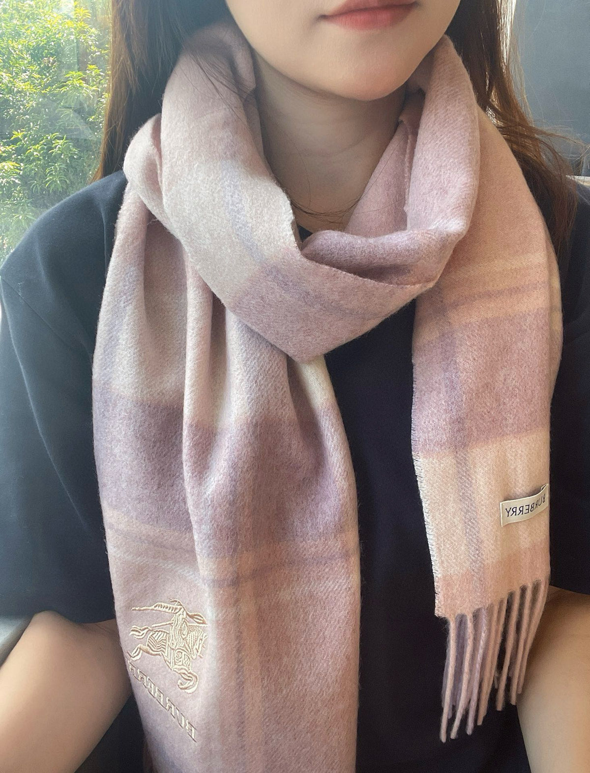 BURBERRY SCARF 180 CM IN PASTEL PINK WOOL 408566