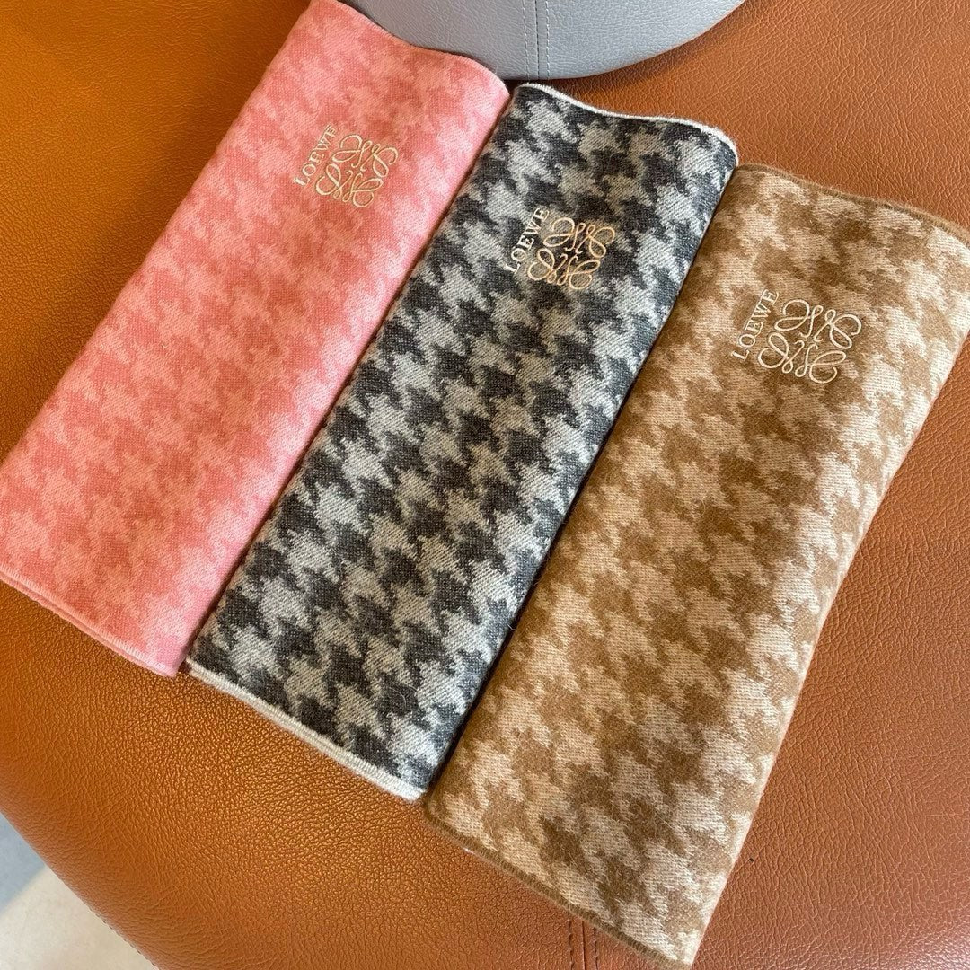 LOEWE SCARF 190 CM IN CAMEL BEIGE MIX WHITE CASHMERE 415208
