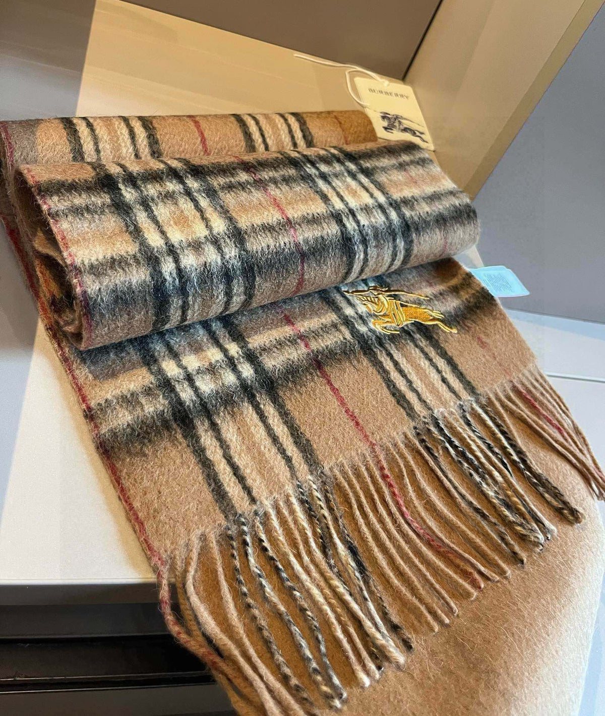 BURBERRY BBR SCARF 180 CM IN CASHMERE 483535