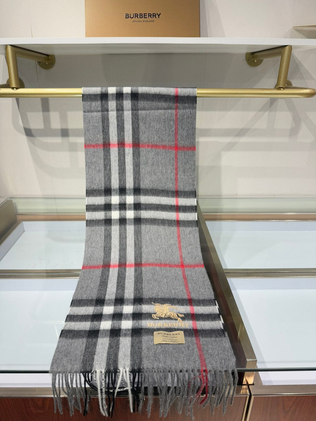 BURBERRY BBR SCARF 180 CM IN CASHMERE 732174