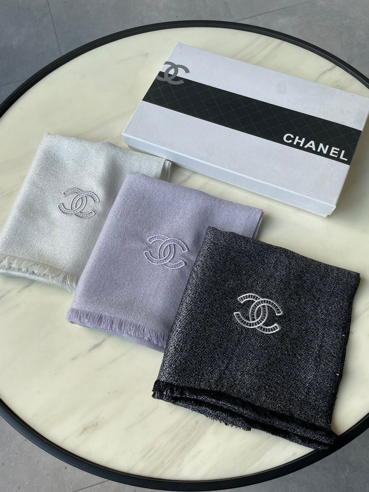 CHANEL SCARF 210 CM IN PASTEL PURPLE CASHMERE  402209
