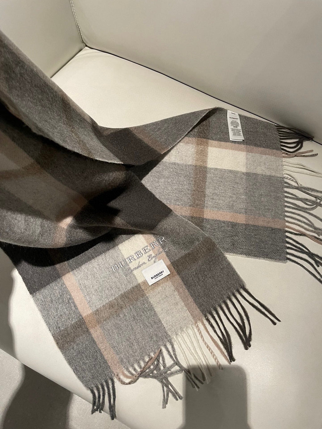 BURBERRY SCARF 180 CM IN GRAPHITE GRAY CASHMERE 408783