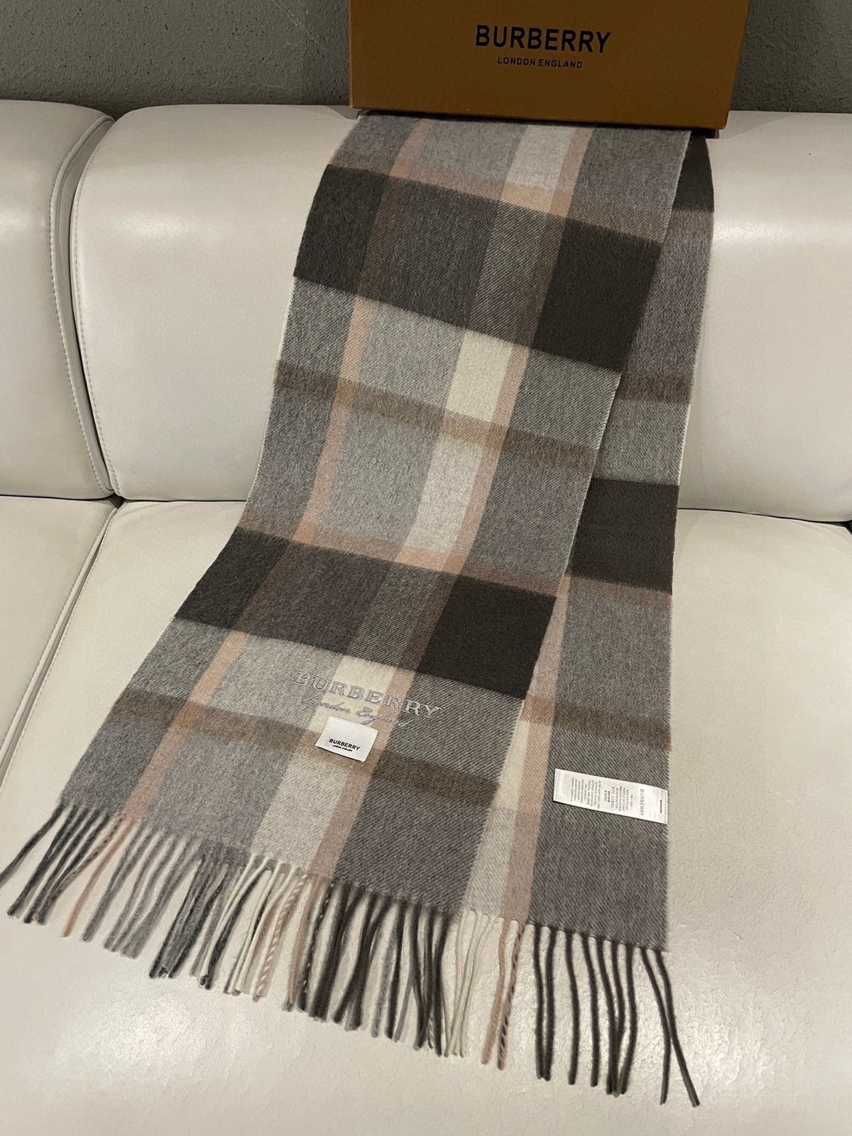 BURBERRY SCARF 180 CM IN GRAPHITE GRAY CASHMERE 408783