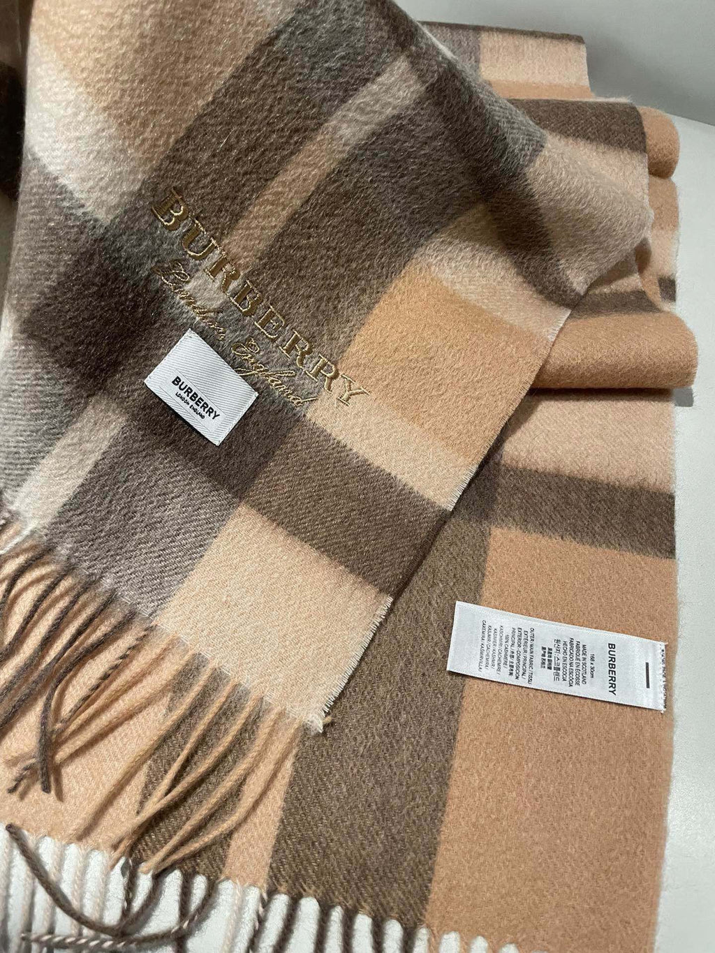 BURBERRY BBR SCARF 180 CM IN CASHMERE 486381